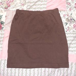 brown mini skirt